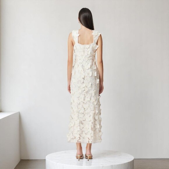 NWT ELLIATT Scarlett Butterfly Midi Dress In White - Picture 5 of 7